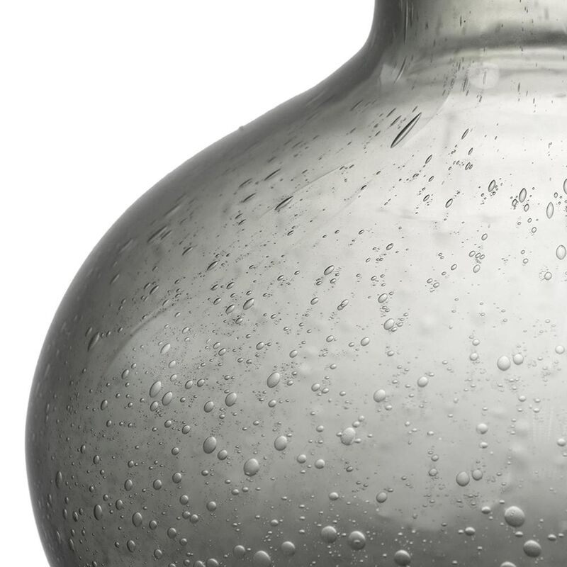 HomeRoots 9" Light Gray Bubble Glass Round Table Vase image number 4