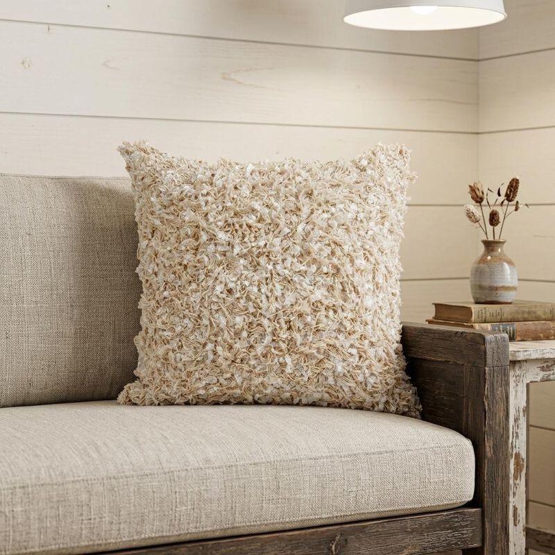 18" Beige Throw Pillow image number 1