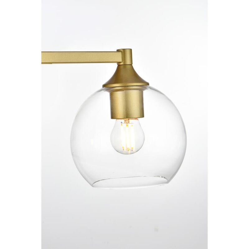 Living District Foster 4 light Brass and Clear Bath Sconce