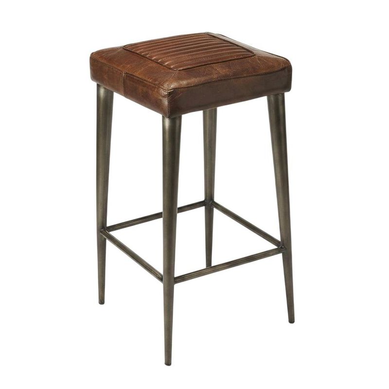 Starlight Canyon Home Backless Bar Stool with Leather Seat, Industrial Counter Stool for Kitchen image number 4