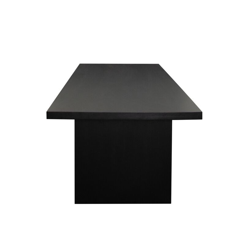 Somy Dining Table, Wide Panel Legs, Classic Black Mango Wood, 110 Inch