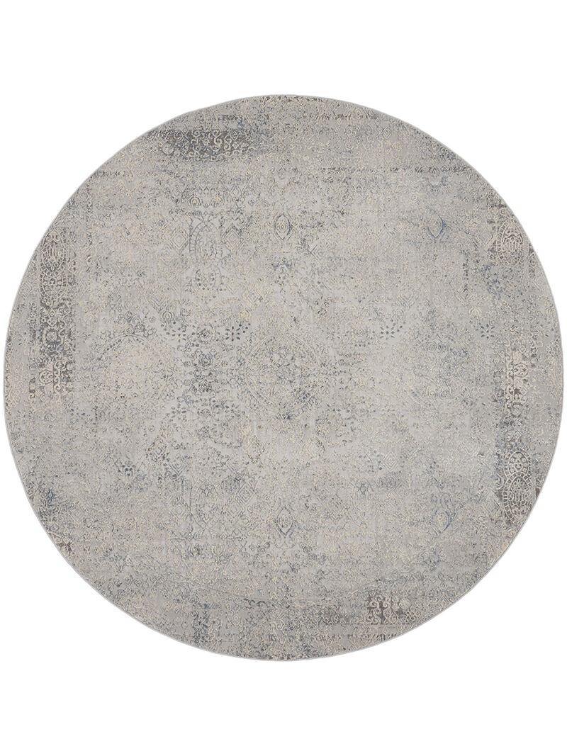 Rustic Textures RUS09 Ivory/Light Blue 5'3" x Round Rug image number 0