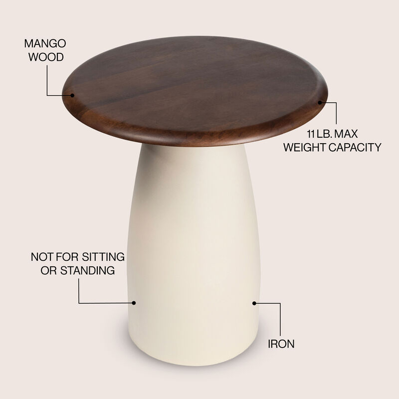 Otto 18" Modern Rustic Round Wood/Metal Accent Table