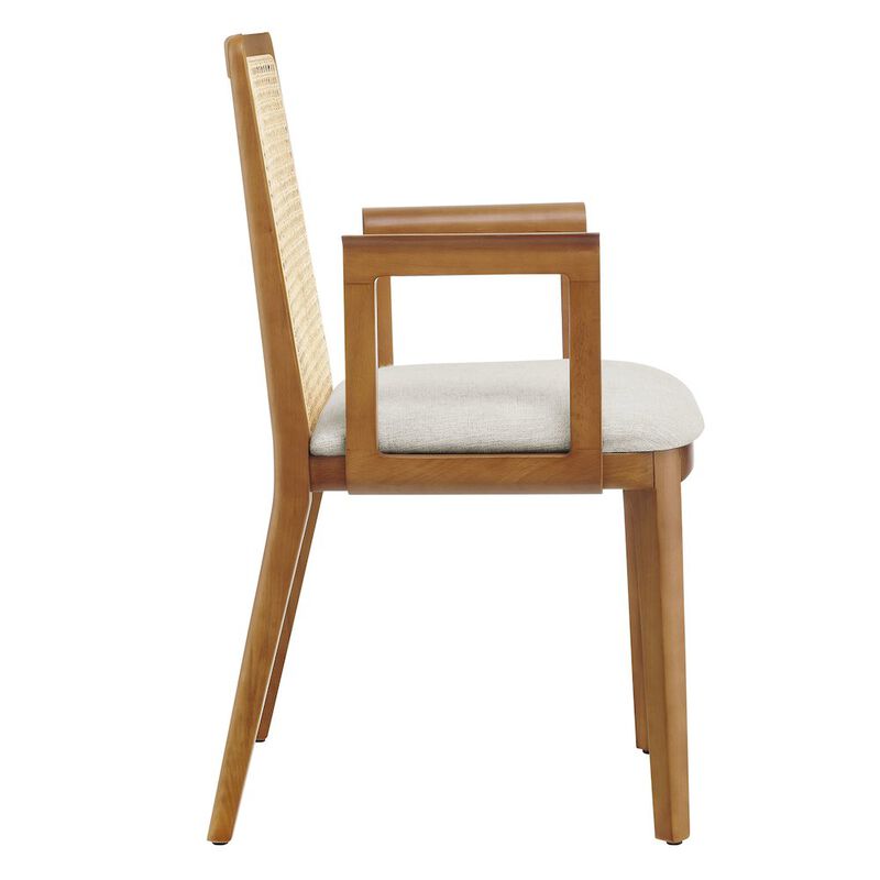 Monarch Wood and Rattan Dining Armchair image number 3