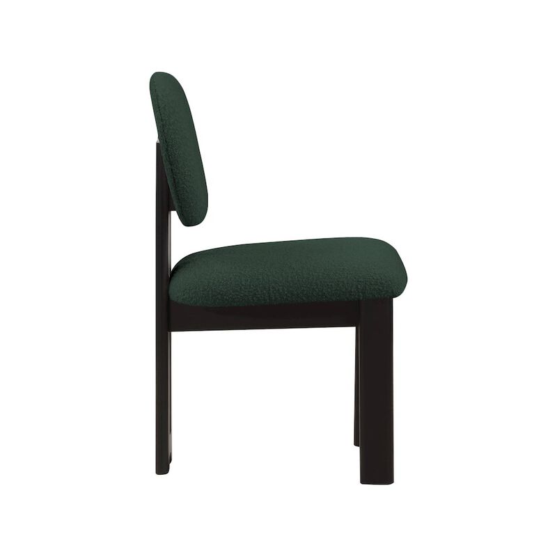 Meridian Furniture Napa Green Boucle Fabric Dining Chair, Set of 2