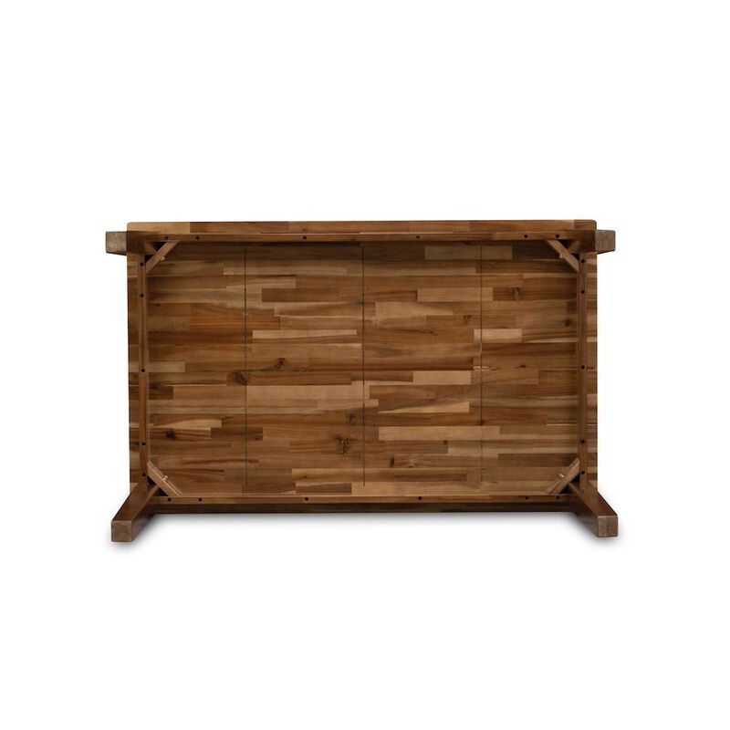 Walnut Rectangular Table Top Surface and Asian Wood Modern Rectangular Dining Table 4 Legs - Walnut Finish