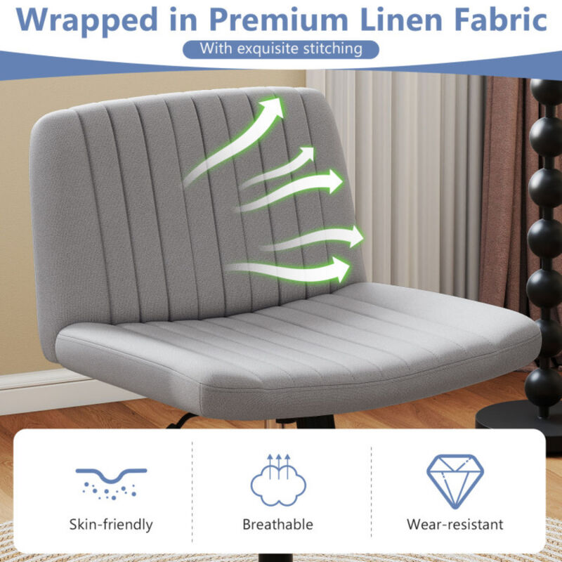 Criss Cross Chair with Wheels – Cross-Legged Swivel Desk Chair with Wide Soft-Padded Seat