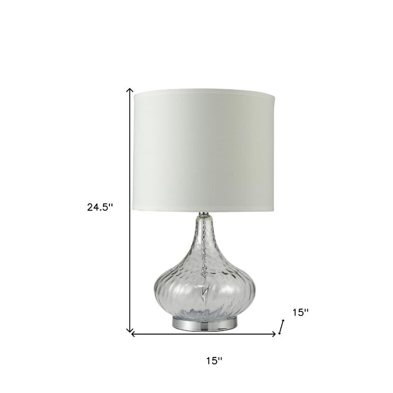 Hivvago Clear Textured Glass Table Lamp