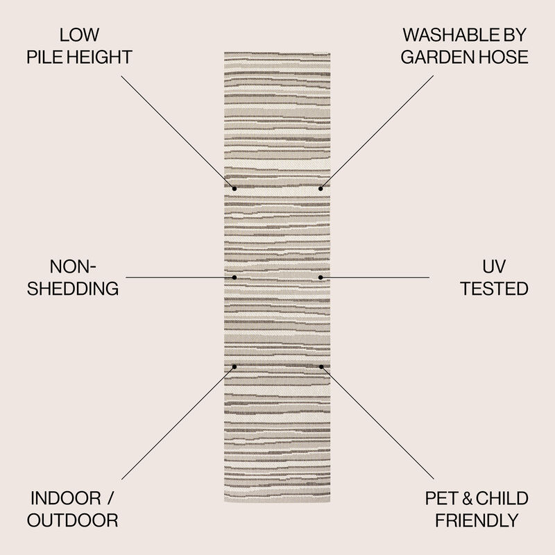 Castara Wavy Stripe Modern Indoor/Outdoor Area Rug