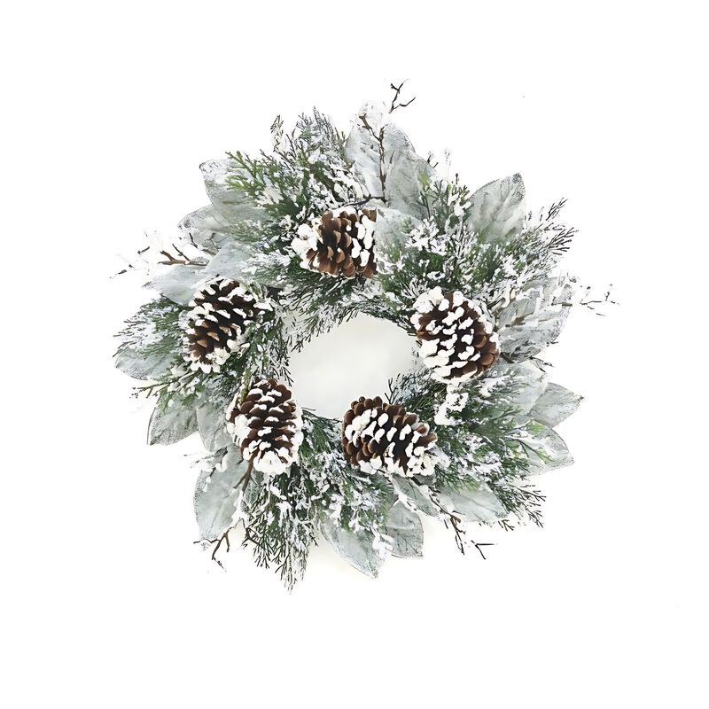 Cedar and Magnolia Leaf Wreath for Elegant Holiday and Seasonal Décor
