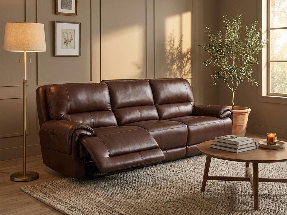 Rio Leather Power Sofa