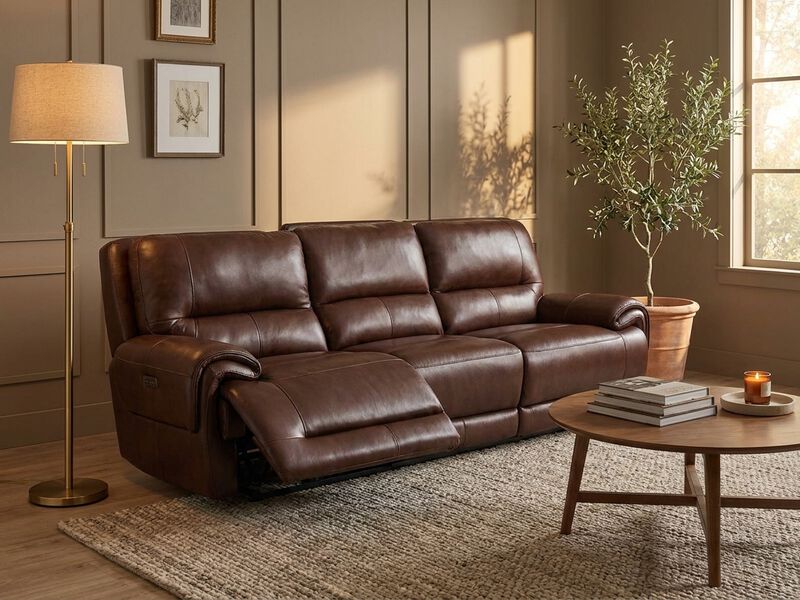 Rio Leather Power Sofa image number 1