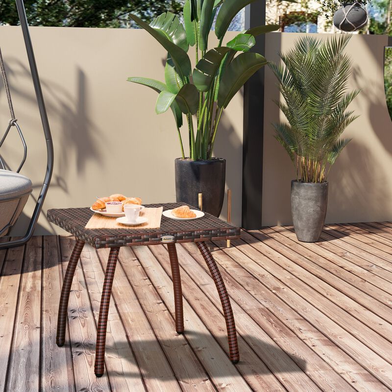 Outdoor Side Table: Wicker Patio Furniture with All-Weather Material