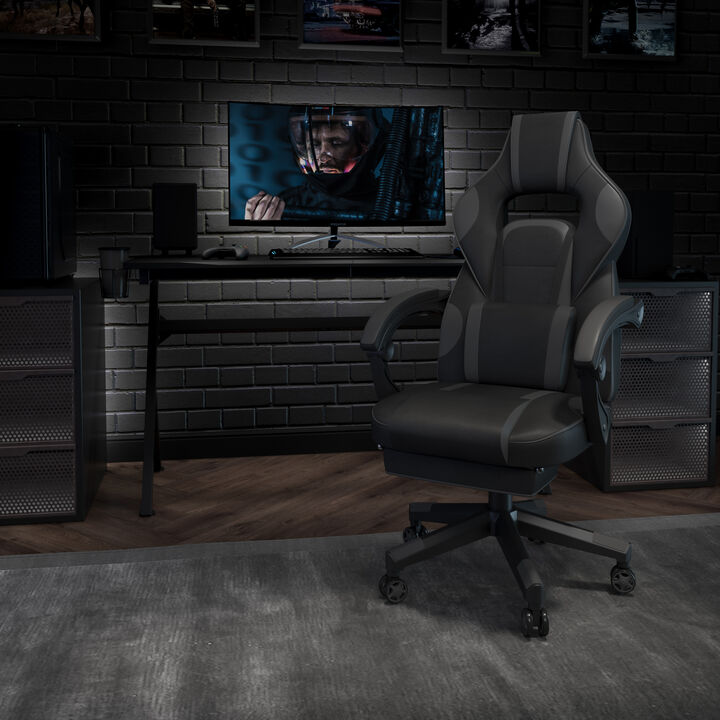 X40 Gaming Chair Racing Ergonomic Computer Chair with Fully Reclining Back/Arms, Slide-Out Footrest, Massaging Lumbar - /