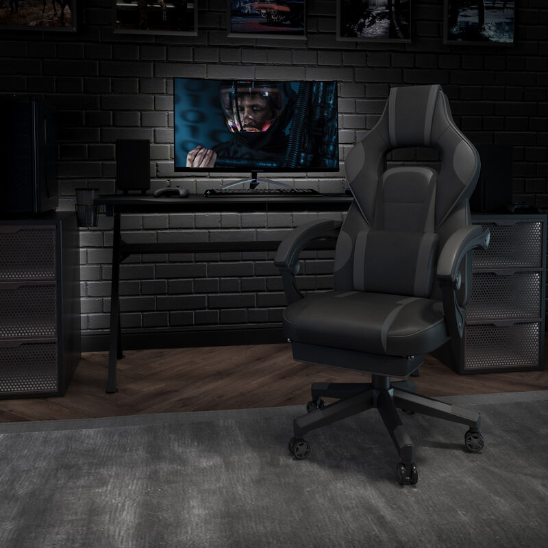 X40 Gaming Chair Racing Ergonomic Computer Chair with Fully Reclining Back/Arms, Slide-Out Footrest, Massaging Lumbar - / image number 1
