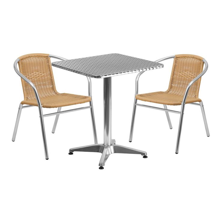 23.5SQ Aluminum Table/2 Chairs