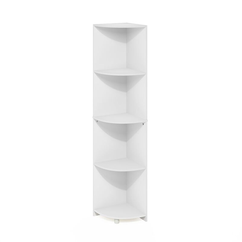 Econ 4-Tier Corner Shelf Bookcase, Bookshelf, White