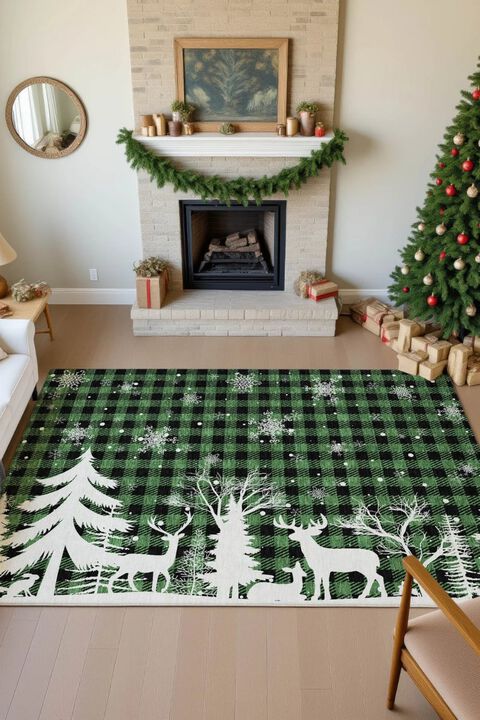 Merry & Bright MY26 Green 9' x 12' Rug