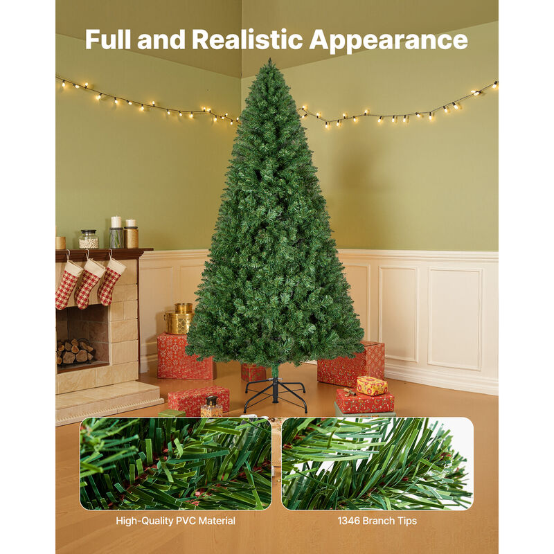 VEVOR Christmas Tree 7.2ft Artificial Xmas Decoration Tree 1346 Branch Tips image number 2