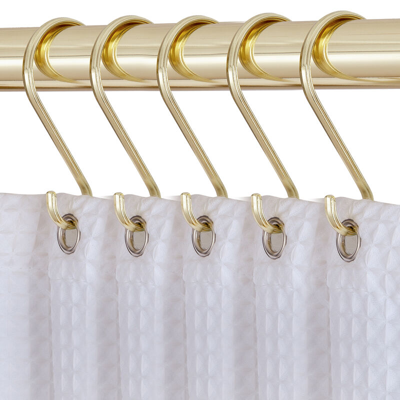 Zinc Shower Curtain Hooks, Set of 12 image number 1