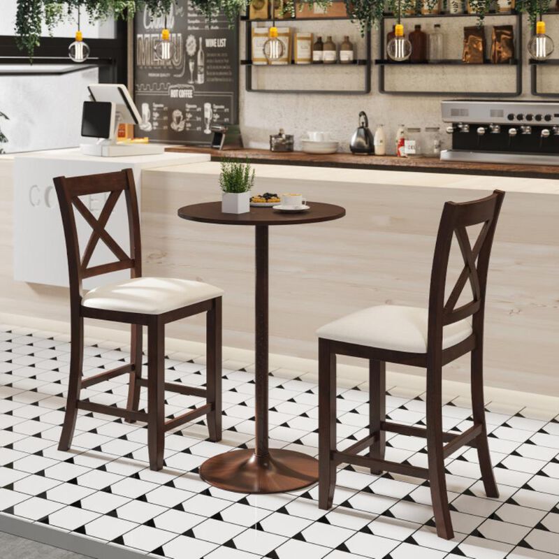 Hivvago Modern Farmhouse Counter Height Stools with Footrest and Cushion