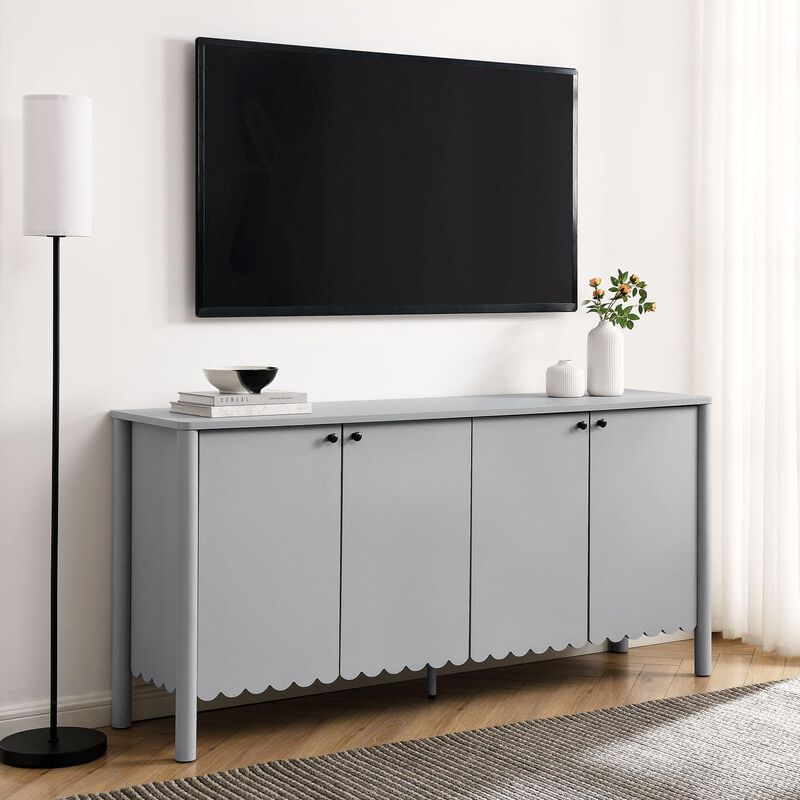 Modway Emmeline 4-Door Scalloped Sideboard in Sage image number 1