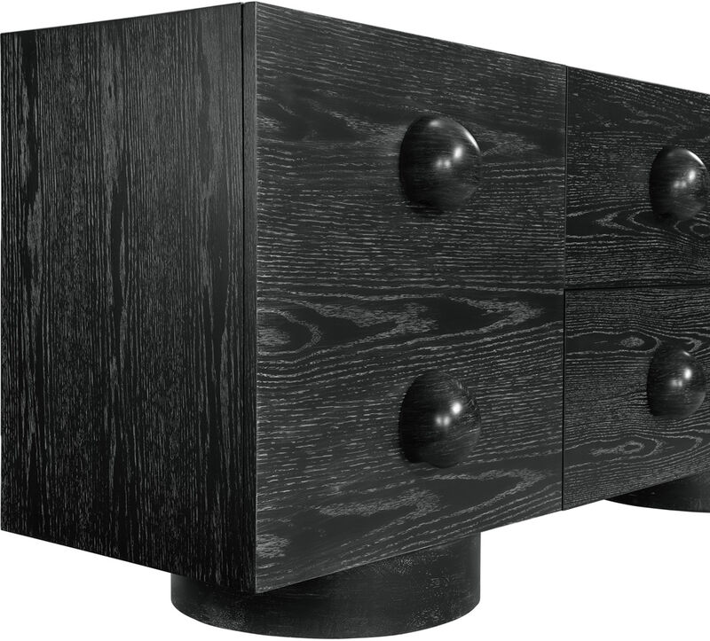 Meridian Furniture Bubble Black Rubberwood with Oak Veneer Sideboard/Buffet image number 7