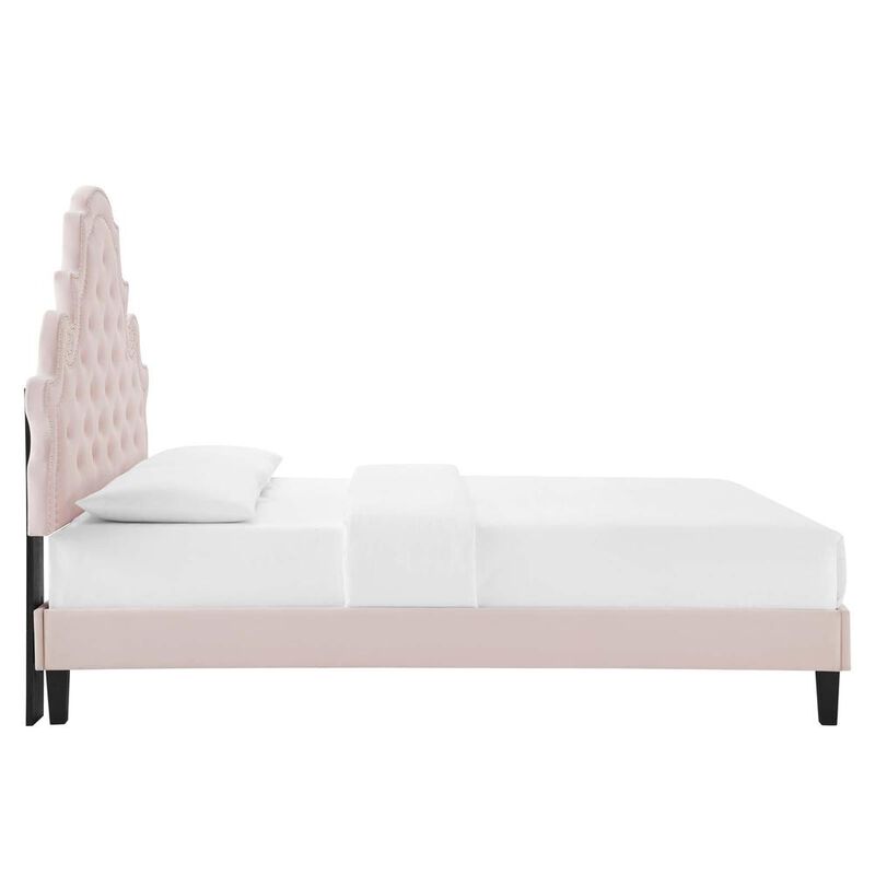Gwyneth Tufted Performance Velvet Queen Platform Bed image number 2