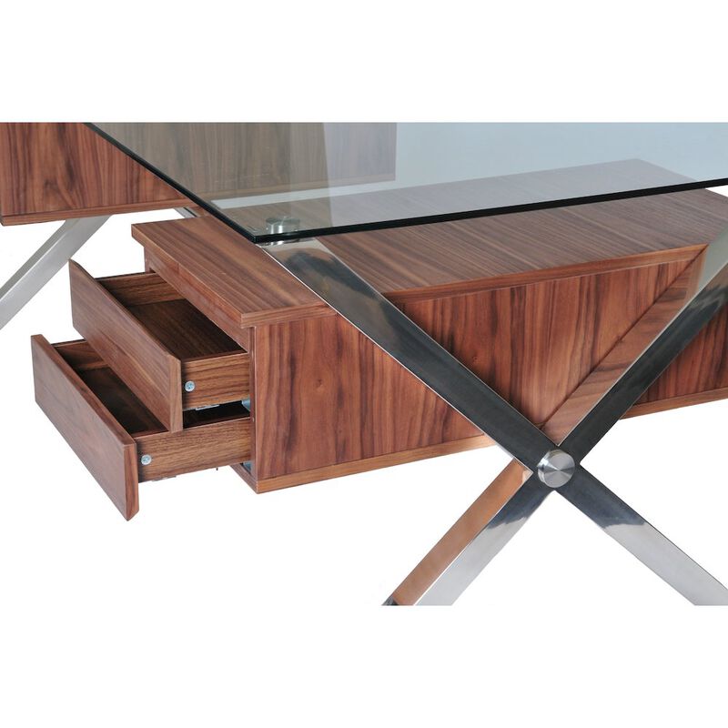 Pangea Home Beverli Desk Large Walnut