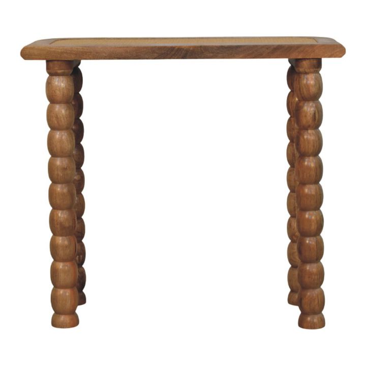 Artisan Furniture Solid Wood Spindle Rattan Console Table , Brown