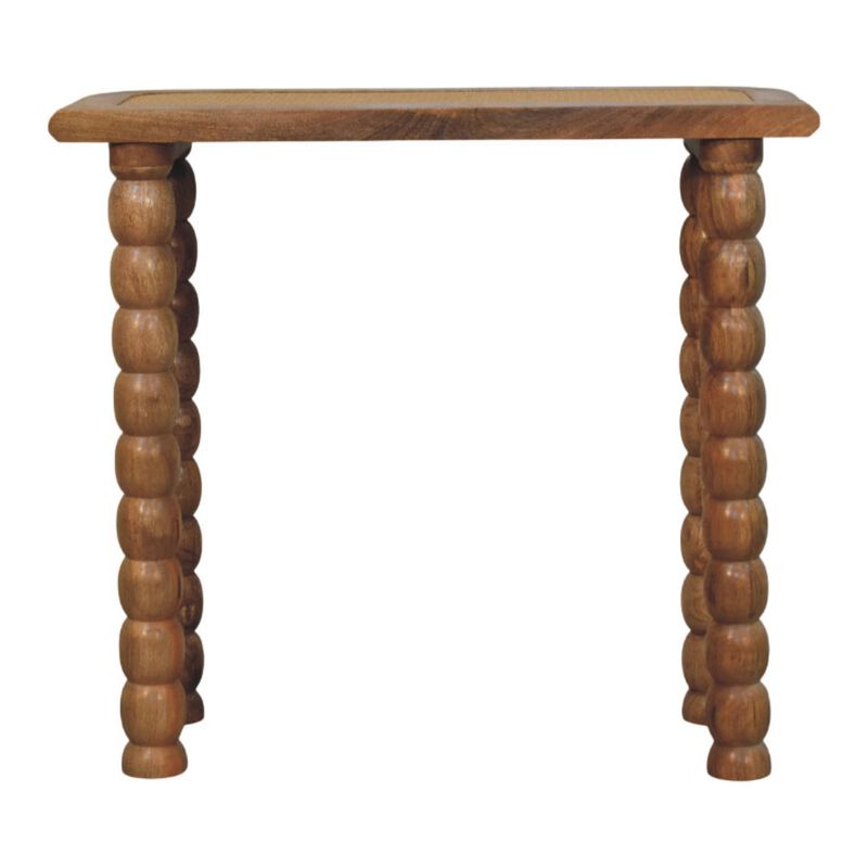 Artisan Furniture Solid Wood Spindle Rattan Console Table , Brown image number 0