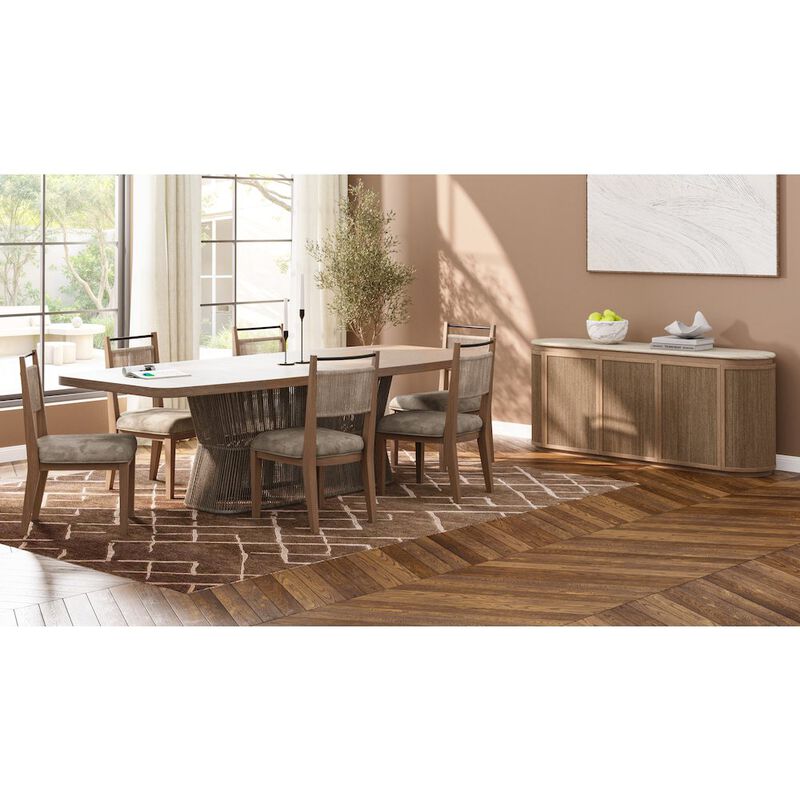 I Home Furnishings Elements Rope Back Chair - In Toffee Finish