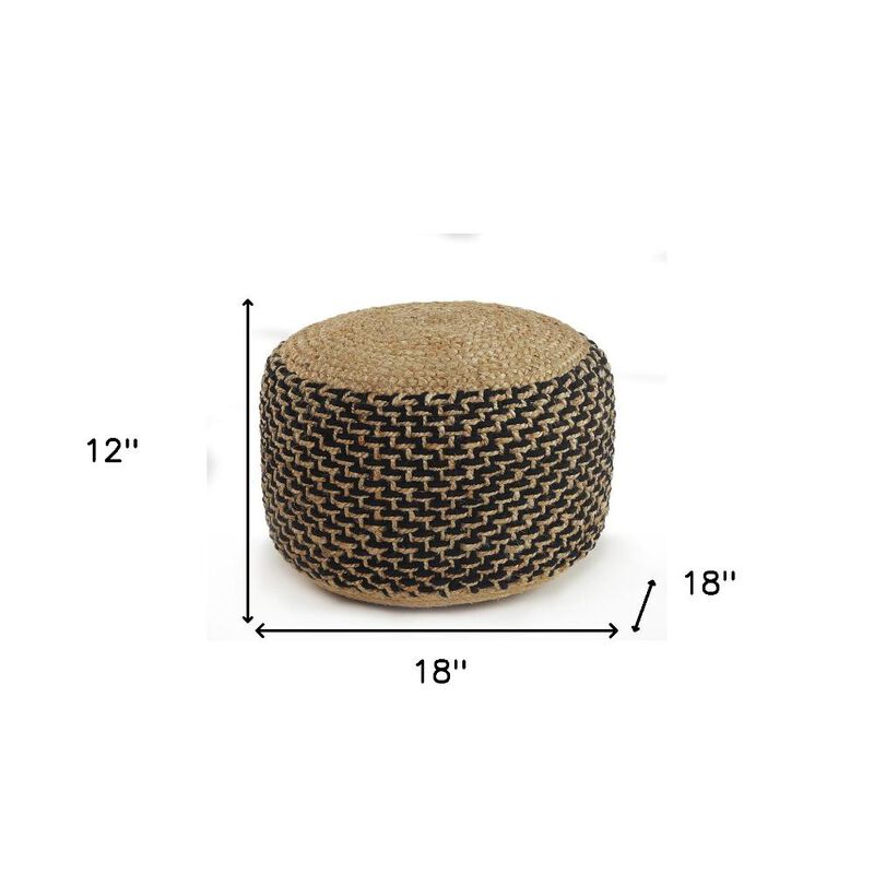 Hivvago 18 Inch Tan Jute Ottoman
