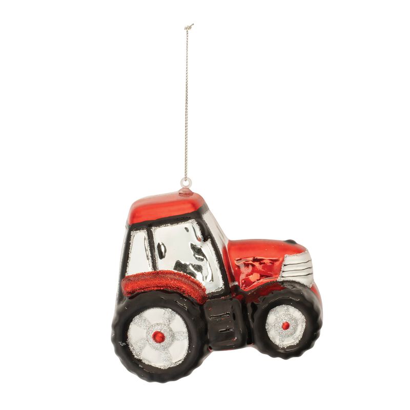 6-Pack Glass Farm Tractor Ornaments &ndash; Glittered Holiday Decorations for Country Christmas Trees