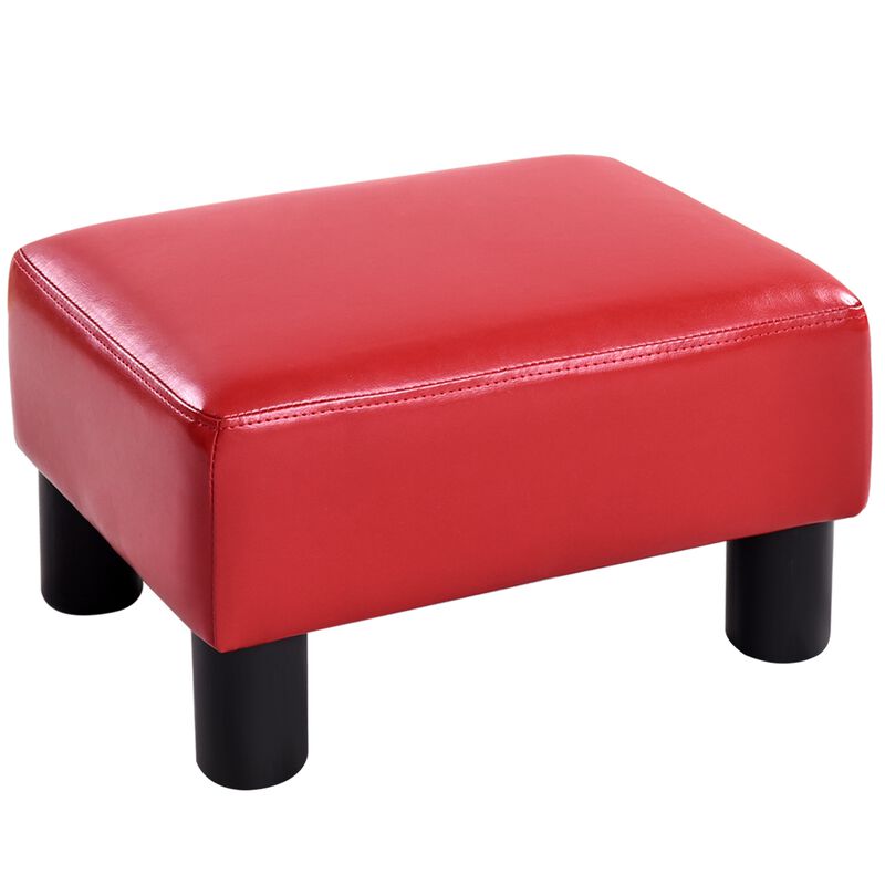 Small PU Leather Rectangular Seat Ottoman Footstool