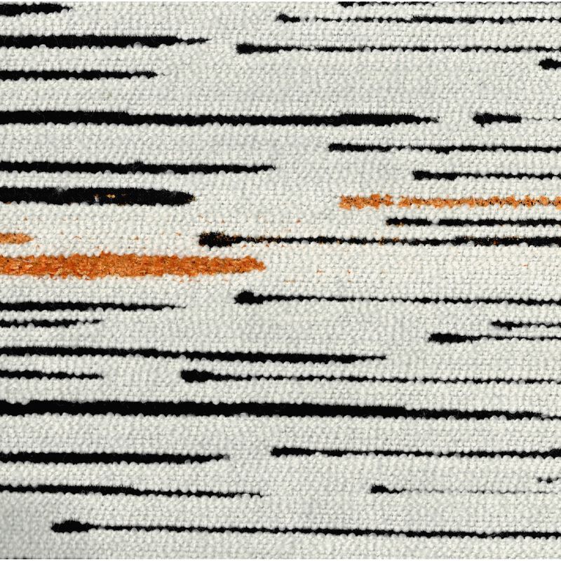 Modern Pouf Ottoman, Multicolor Vertical Striped Jacquard, 16 Inch