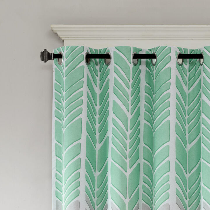 Gracie Mills Oberon Geometric Chevron Total Blackout Curtain Panel