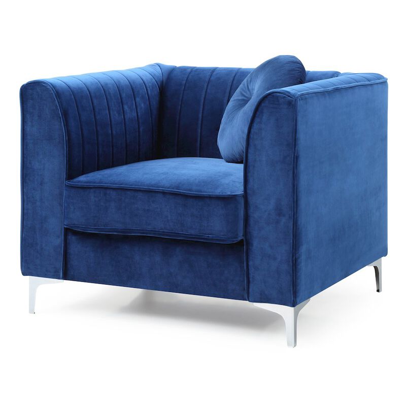 Glory Furniture Delray Accent Chair in Navy Blue Color