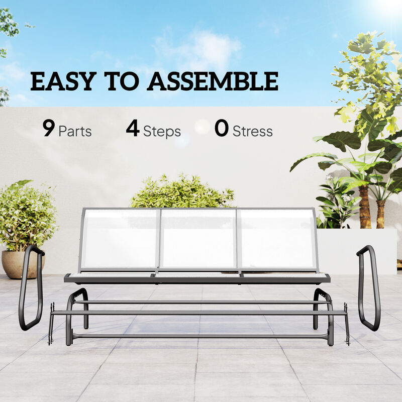 Hivvago 3-Seat Patio Swing Bench with Breathable Mesh image number 4