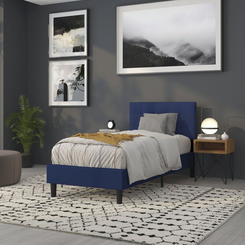 Flash Furniture Tufted Upholstered Twin Size Headboard in Navy Fabric image number 9