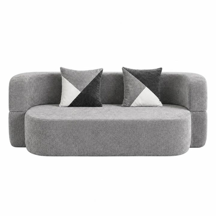 GOODSILO Convertible Eggshell Sleeper Sofa Bed with Plush Upholstery and 33D High Density Foam for Small Space Living Rooms Bedrooms Apartments