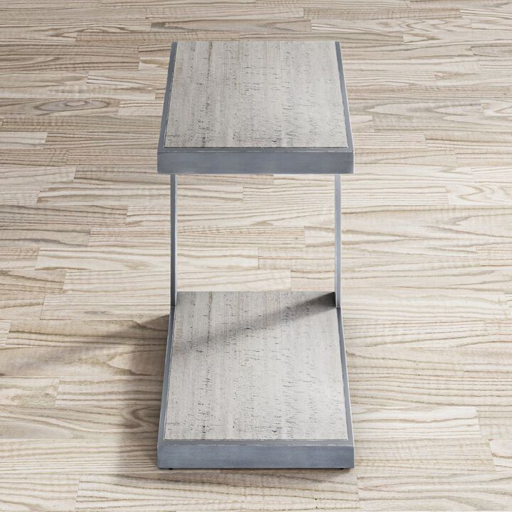 Jofran Global Archive Distressed Acacia and Stainless Steel C Table