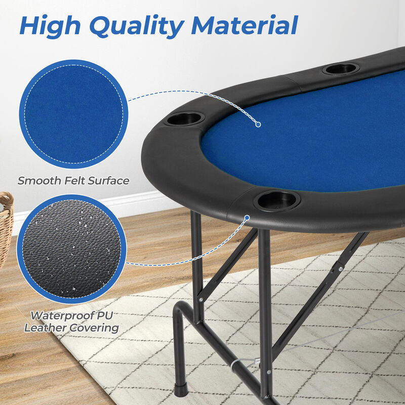Foldable Poker Table for 8 Players with Spacious Playing Surface image number 5
