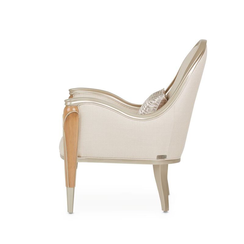 Michael Amini Villa Cherie Matching Chair - Pearl/Caramel