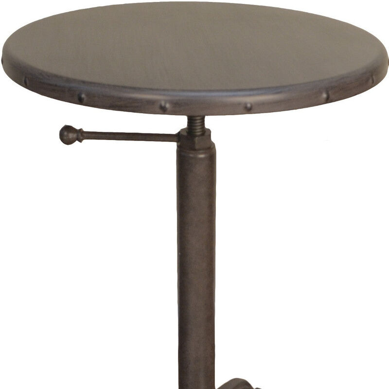 Homezia 22" Industrial And Inustrial Iron Round End Table