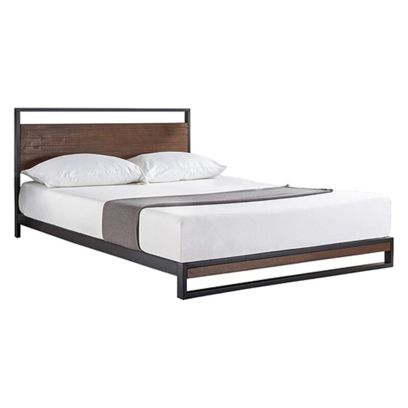 Metal Wood Platform Bed with Headboard – Durable and Sleek Design