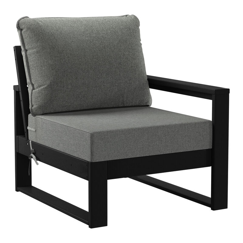 WestinTrends Outdoor HDPE All-Weather Modern Patio Loveseat with Waterproof Cushions