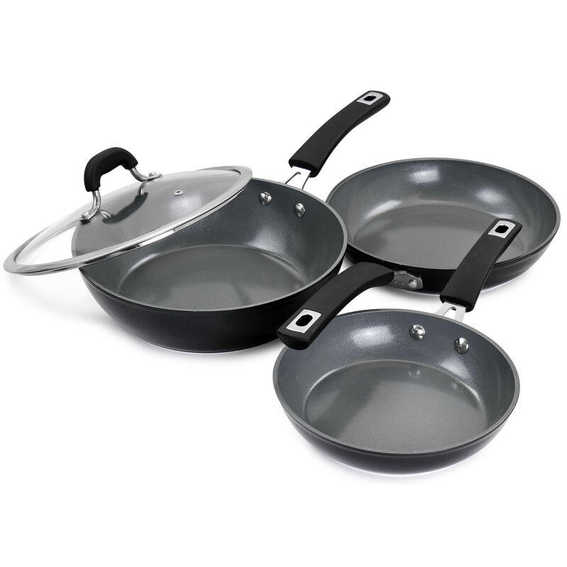 Kenmore 12 Piece Ceramic Coated Aluminum Cookware Set in Black image number 2