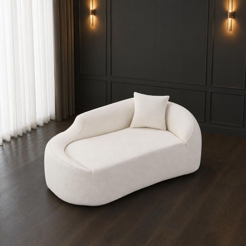GOODSILO Curved Indoor Chaise Lounge Chair Modern Deep Seating Sleeper Sofa with Throw Pillow for Living Room Bedroom Apartment Small Spaces image number 3
