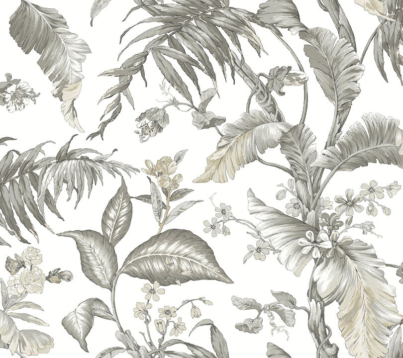Fiji Garden White Peel & Stick Wallpaper (Set of 2)
